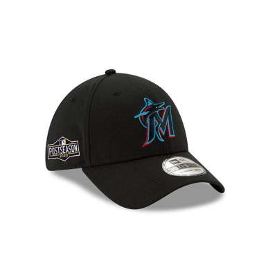 Sapca New Era Miami Marlins MLB Postseason Side Patch 39THIRTY Stretch Fit - Negrii